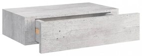 2 db betonszürke MDF falra szerelhető fiókos polc 40x23,5x10 cm