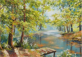 Fotótapéta Flizelin Design Divatos Erdélyi tó 208x146 Ragasztó