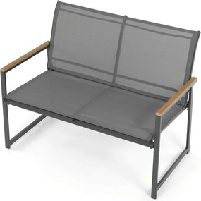 Kerti bútor garnitúra, hálós kivitel, szürke, AZS-S1212 GREY