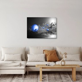 Világoskék gömbök képe (üvegen) (70x50 cm)