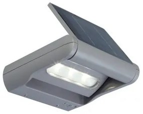 LED lámpatest , oldalfali , forgatható fejjel , 1W , napelemes , természetes fehér , szürke , kültéri , IP44 , LUTEC , MINI LEDSPOT