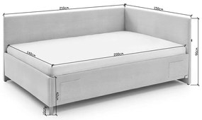 Antracitszürke ágyneműtartós sarok gyerekágy 140x200 cm Cool – Meise Möbel