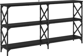 vidaXL Konzolasztal Fekete tölgy 156 x 28 x 80,5 cm Faanyag