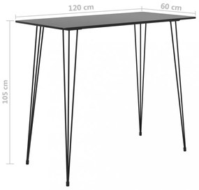 fekete bárasztal 120x60x105 cm