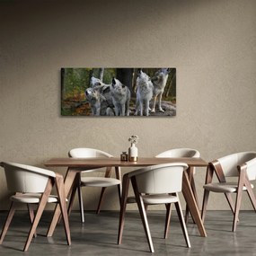 Kép - Farkasok a sziklán (120x50 cm)