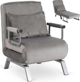 Dönthető fotel szürke bársony kárpittal – BART