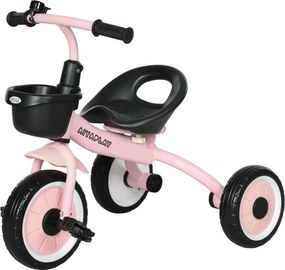 AIYAPLAY Háromkerekű Kerékpár, Állítható Ülésű Gyerek Bicikli, Kiegyensúlyozó Bicikli Kosárral, Csengővel, Pedálos Bicikli 2-5 Éves Gyerekeknek, Fém,