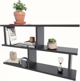 Fali polc Luna Fekete akasztós szekrény könyvespolc képek 2 Verzió