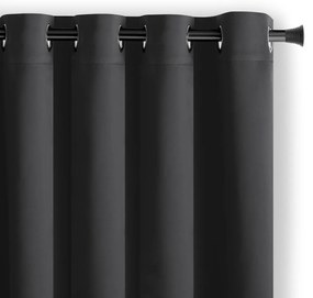 Fekete sötétítő függöny 140x245 cm Eyelets – Restilo
