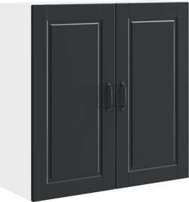 vidaXL Konyhaszekrény polcokkal ajtóval Fekete 80 x 31 x 80 cm Faanyag