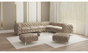 Szürkésbézs bársony lábtartó Chelsea – Ropez