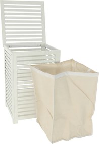 Szennyestartó kosár, lakkozott, banbusz/féher/bézs, BASKET