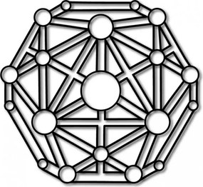 Geometriai kép a falon falemezből faragott