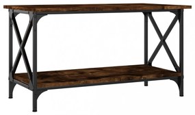füstös tölgy színű szerelt fa és vas dohányzóasztal 80x45x45 cm