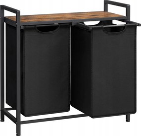 Vasagle Ovules szennyestartó kosár, fekete