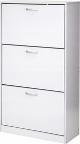 Skandináv Cipőspolc Fehér Szekrény Billenő Tárolórekeszekkel