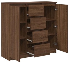 barna tölgy szerelt fa tálalószekrény fiókos 100,5x35x98,5 cm