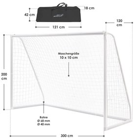 Juskys Futballkapu hálóval - 300 x 200 cm