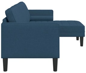 3-Fős L-alakú Kanapé Kék 160 cm Szövet