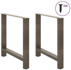 2 db natúr acél étkezőasztal láb 70 x (72-73) cm acél