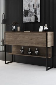Komód, fekete-dió, 120 cm
