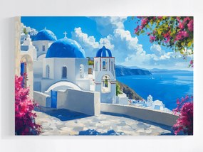 Vászonkép Canvas Tájkép Sziget Tenger Görögország Cikládák Santorini 60x40