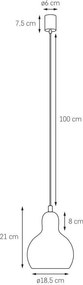 Kaspa LONGIS I WHITE 10875103 Függeszték 1x25W/E27 IP20