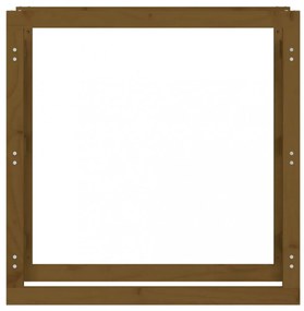 mézbarna tömör fenyőfa tűzifatartó állvány 100x25x100 cm