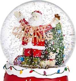 X-MAS zenélő hógömb, 'Merry Christmas' Ø10cm