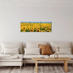 A napraforgó mező képe (órával) (90x30 cm)