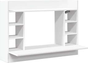 vidaXL fehér szerelt fa falra szerelhető íróasztal 105 x 48 x 75 cm