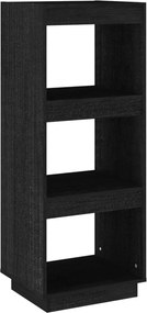 vidaXL fekete tömör fenyőfa könyvszekrény/térelválasztó 40x35x103 cm