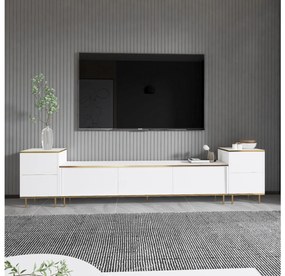 TV asztal/szekrény Mamene 3 (fehér + arany) . 1095703