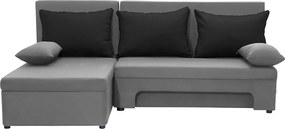 ERIS Kinyitható sarokkanapé Világosszürke/fekete