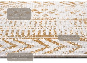 Okkersárga-fehér kültéri szőnyeg 80x350 cm Biri – NORTHRUGS