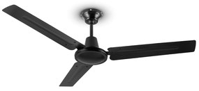 Spin Doctor, fekete, 55W, mennyezeti ventilátor, 122cm, 3 kar, rozsdamentes acél