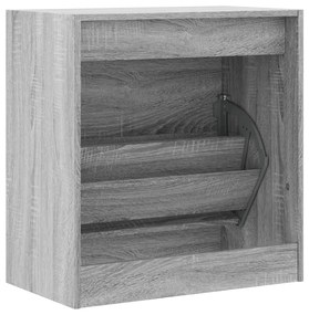 szürke sonoma színű szerelt fa cipőszekrény 60 x 34 x 63,5 cm