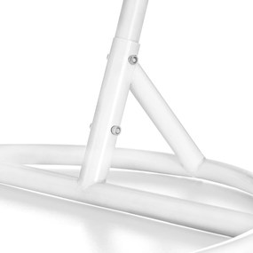 Fehér függőszék KOKON állvánnyal, szürke párnával