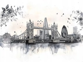 Vászonkép Canvas Város Panoráma Építészet London Vázlat 100x75