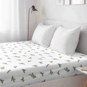 Goldea körgumis pamut lepedő - fenyő ág mintás 200 x 200 cm
