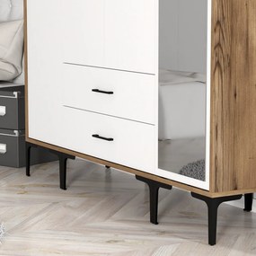 Kumsal gardróbszekrény, dió-fehér, 160 cm – TR845HCT5495