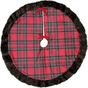 Karácsonyfa Szőnyeg Szőrme Felület Ø 90 CM Piros Poliészter