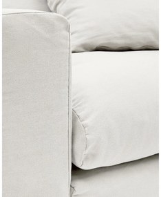 Fehér len fotel Nora – Kave Home