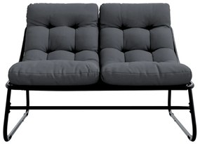 Párnás kerti pad Fekete 110x80x71 cm Acél