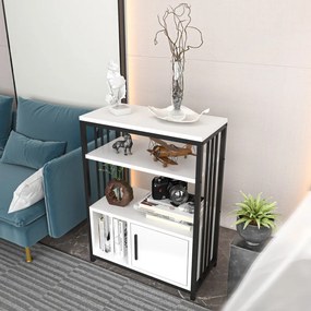 Letos könyvespolc, fehér-fekete, 60 cm