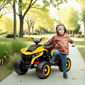AIYAPLAY Elektromos Quad Gyerekeknek 12V, 2 Motorral, 3-6 km/h Sebességű Quad Felfüggesztéssel, LED Fényekkel, USB-vel és Zenével a 3-8 Éveseknek, Sár