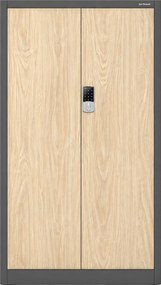 Fém irodai szekrény kódzárral, antracit, sonoma tölgy, 900x1850x400 mm: DANIEL Eco Design