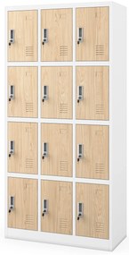 Zárható szekrény MARCIN, 900 x 1850 x 400 mm, Eco Design: fehér/sonoma tölgy