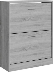 vidaXL szürke sonoma színű szerelt fa cipősszekrény 63x24x81 cm