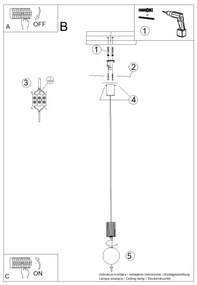 Sollux SL.1719 - Csillár zsinóron HALO 1xG9/8W/230V átm. 12 cm krémes